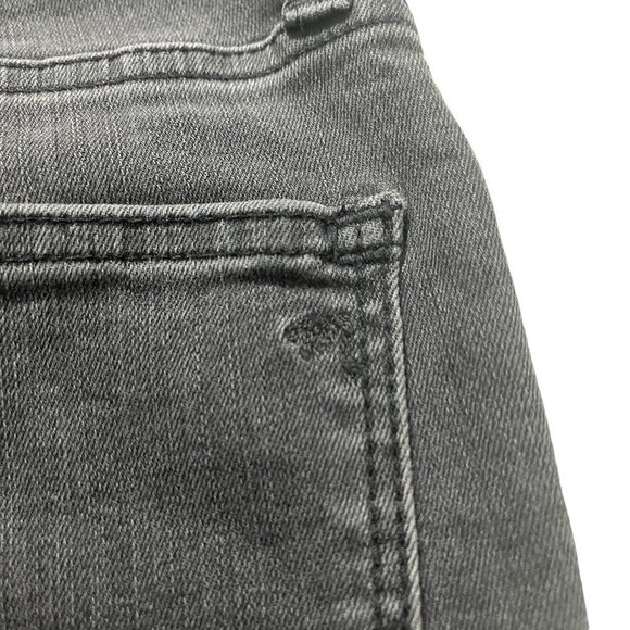 Madewell 9” Mid-Rise Skinny Jeans Women Grey Wash Sz 25 x29 Ripped Raw Hem Denim - Picture 15 of 16